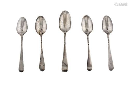 A selection of George III sterling silver picture back teaspoons