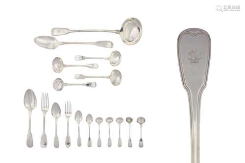 A George III sterling silver table service of flatware / canteen, London 1818 by Paul Storr