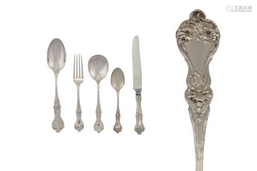 An early 20th century matched American sterling silver part-dessert service, Rhode Island by Alvin