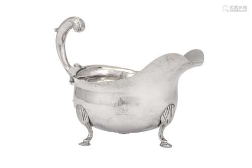 A George III sterling silver sauce boat, London 1774 by James Young and Orlando Jackson (reg. 17th