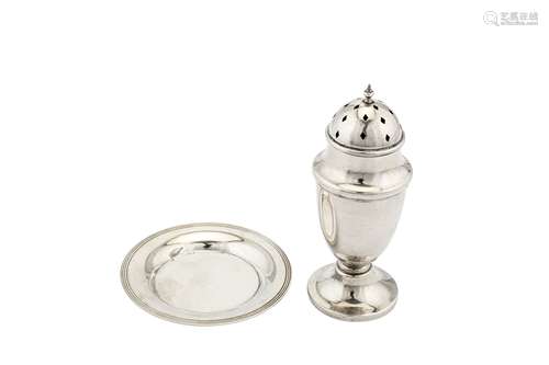 A George V sterling silver sugar caster, Birmingham 1931 by A L Davenport Ltd