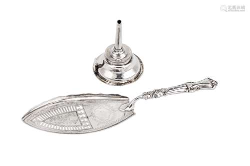 A George III sterling silver wine funnel, London 1793 by Alexander Field