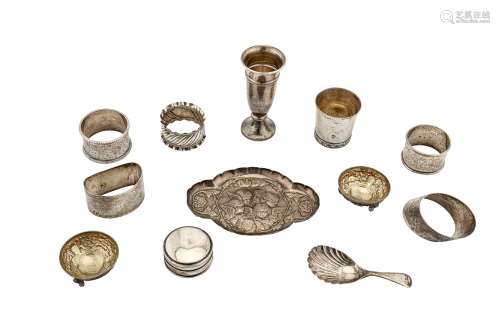 A mixed group of silver items