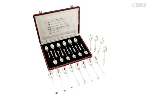 A set of twelve Victorian Scottish sterling silver teaspoons, Glasgow 1876 by William Coghill