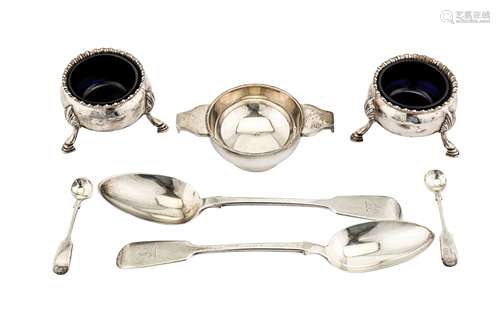 A pair of Edwardian sterling silver salts, London 1905 by Thomas Bradbury and Sons