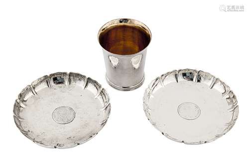 A pair of George V sterling silver coasters, London 1930 by Garrard and Co (Sebastian Garrard)