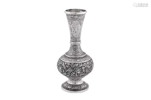 A mid-20th century Iranian (Persian) silver vase, Isfahan circa 1950, signed Haji Abdulla