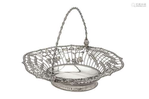 A George III sterling silver bread basket, London 1767 by William Plummer (reg. 8th April 1755)