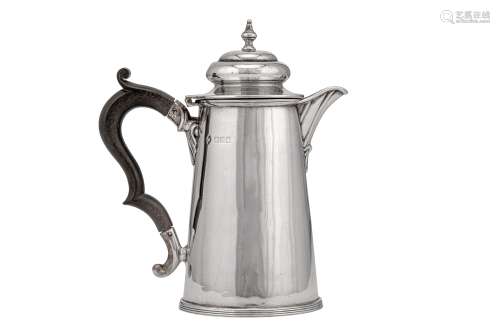 A George V sterling silver hot milk pot, London 1918 by Horace Woodward & Co Ltd