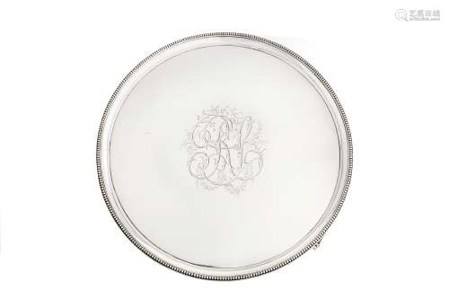 A George III sterling silver salver, London 1787 by John Crouch I and Thomas Hannam