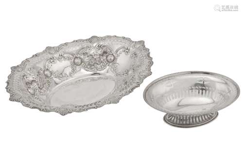 A Victorian sterling silver bread basket or fruit bowl, London 1900 by Kemp Brothers of Bristol