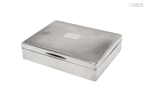A George VI sterling silver cigarette box, London 1937 by Mappin and Webb