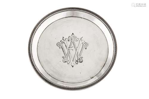 An Alexander III Russian 84 zolotnik (875 standard) silver dish, St Petersburg 1893 mark of Grachev