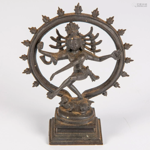 An Indian Bronze Figure of Dancing Shiva, 20th Century.