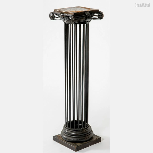 A Wrought Metal Garden Pedestal, 20th Century.