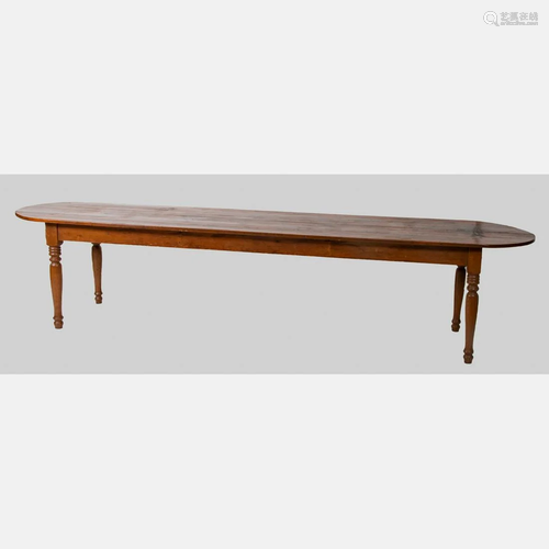 An American Pine Long Table, 19th Century.