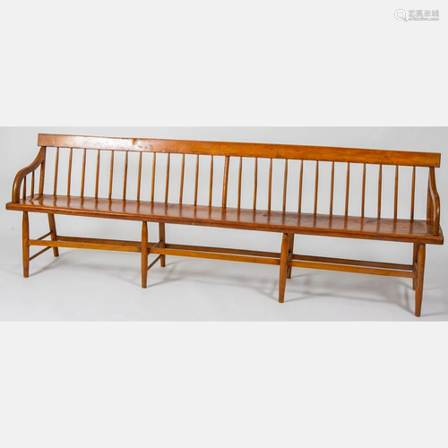 An American Pine Long Bench, 19th Century