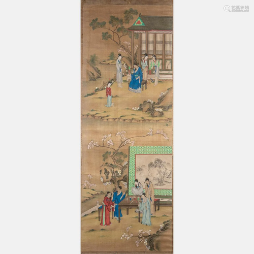 A Chinese Painting on Silk, 19th Century,