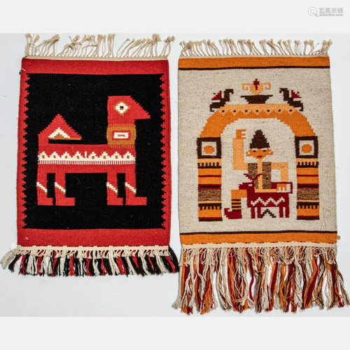 Two Hand Knotted Pictorial Russian Kilim Wool Ru…