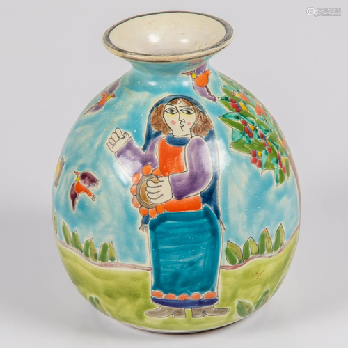 An Italian Desimone Pottery Vase for Gumps, 20th