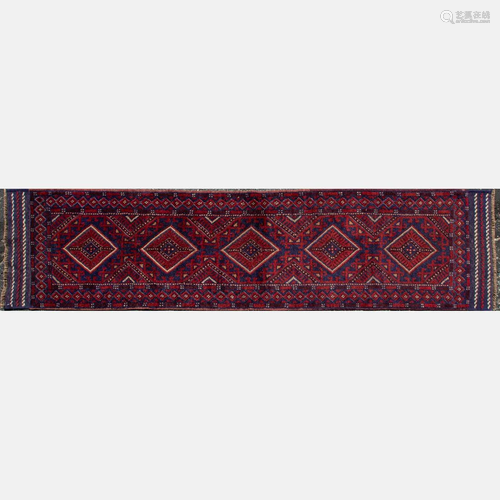 An Afghani Turkoman Wool Runner, 21st Century.