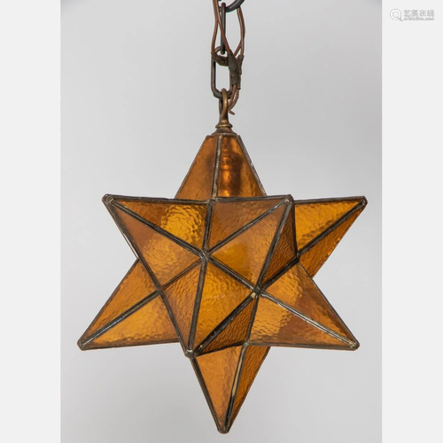 A Persian Leaded Stained Glass Star Form Hangi…