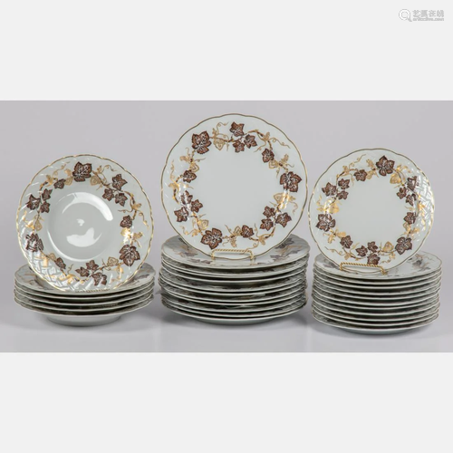 A Limoge Porcelain Marianne Partial Dinner Service,