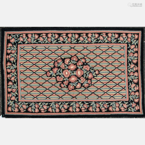 A Hand Knotted Indo Chain Stitches Wool Rug, 20th