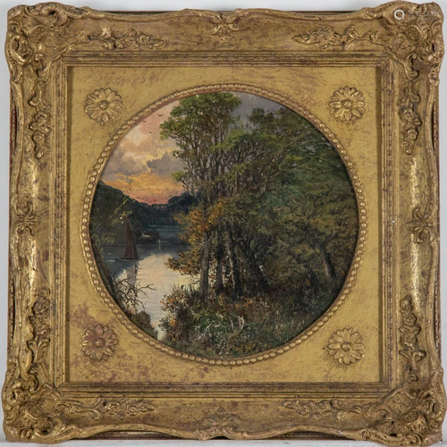 English School (19th Century) River Landscape, Oil …