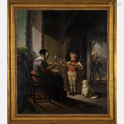 Munich School (19th Century) Grandmother and Child