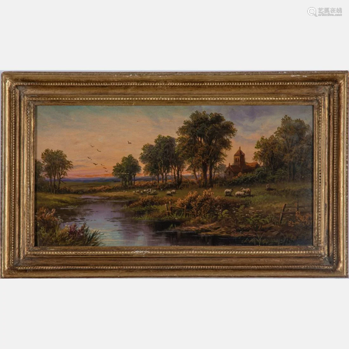 E. Horton (English, 19th Century) River Landscape with