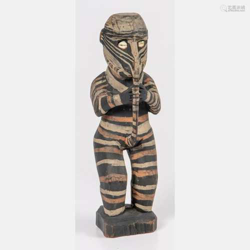 A Papua New Guinea Sepik River Carved and Painted