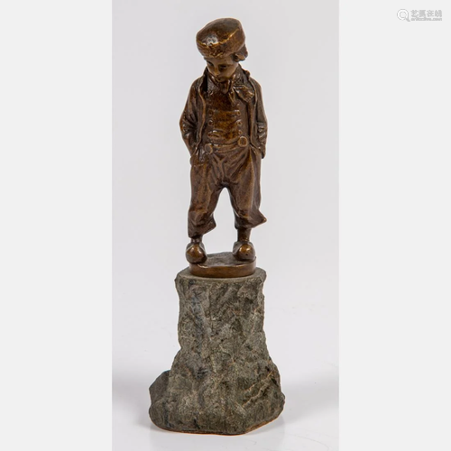 O.Opitz (20th Century) Dutch Boy, Bronze.