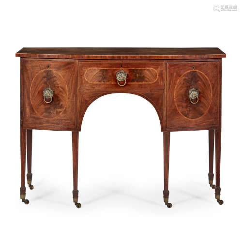 LATE GEORGE III MAHOGANY BOWFRONT SIDEBOARD LATE 18TH CENTURY