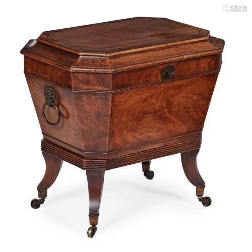LATE GEORGE III MAHOGANY CELLARETTE-ON-STAND EARLY 19TH CENTURY