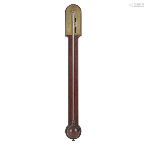 REGENCY MAHOGANY STICK BAROMETER, BY WATKINS & HILL, LONDON EARLY 19TH CENTURY