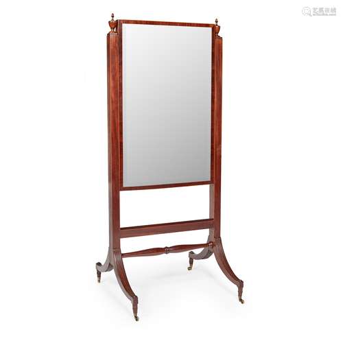 REGENCY STYLE MAHOGANY CHEVAL MIRROR 19TH CENTURY