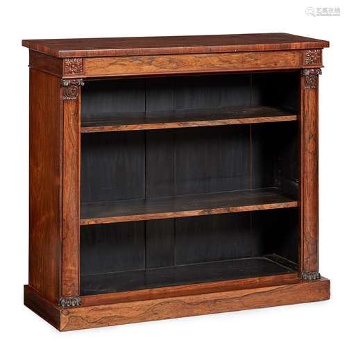 Y REGENCY ROSEWOOD OPEN BOOKCASE EARLY 19TH CENTURY