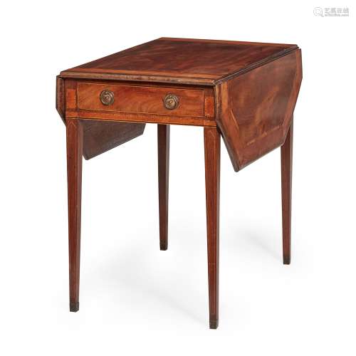 GEORGE III MAHOGANY AND SATINWOOD INLAY PEMBROKE TABLE LATE 18TH CENTURY