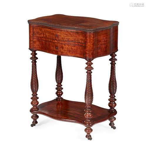 SCOTTISH REGENCY MAHOGANY WORK TABLE EARLY 19TH CENTURY