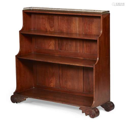 REGENCY MAHOGANY WATERFALL BOOKCASE EARLY 19TH CENTURY