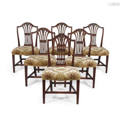 SET OF SEVEN GEORGE III MAHOGANY DINING CHAIRS LATE 18TH CENTURY