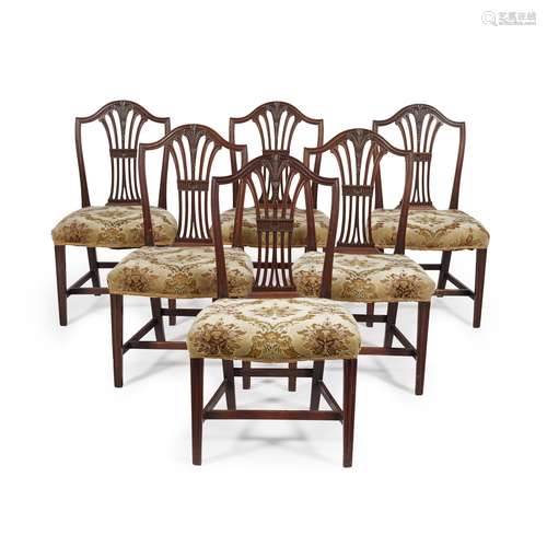 SET OF SEVEN GEORGE III MAHOGANY DINING CHAIRS LATE 18TH CENTURY