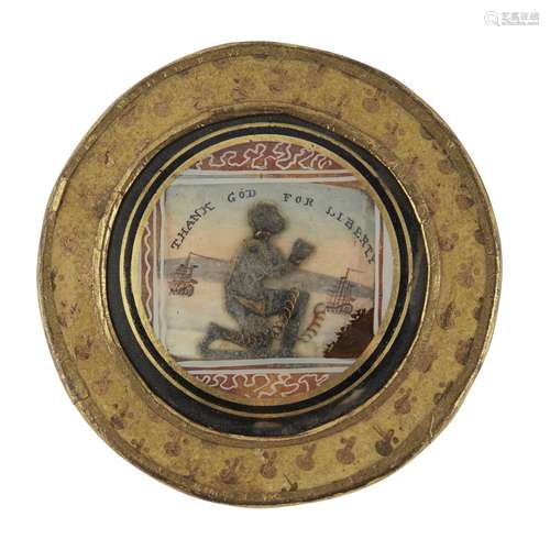 Y ANTI-SLAVERY IVORY PLAQUE EARLY 19TH CENTURY