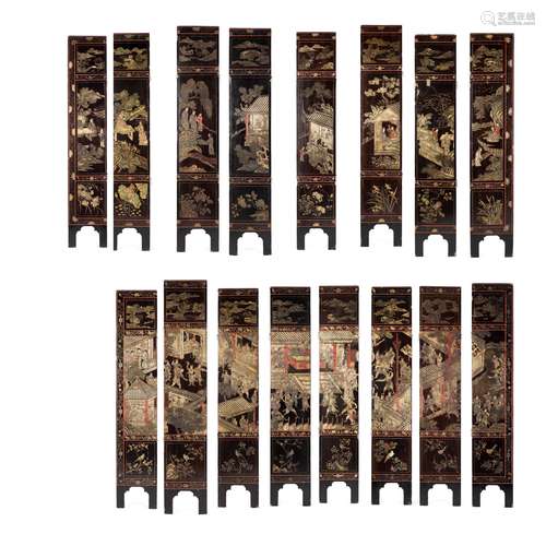 CHINESE COROMANDEL LACQUER EIGHT-FOLD SCREEN EARLY 18TH CENTURY