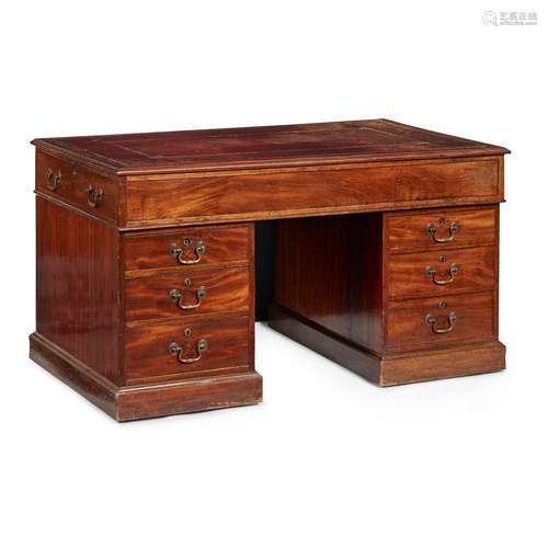 GEORGE III MAHOGANY PEDESTAL DESK LATE 18TH CENTURY