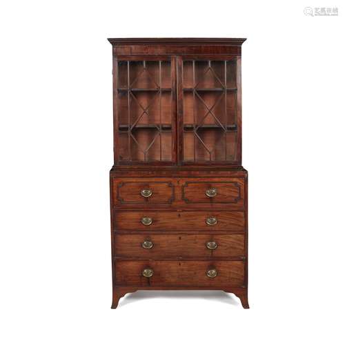 LATE GEORGE III MAHOGANY SECRETAIRE BOOKCASE LATE 18TH CENTURY