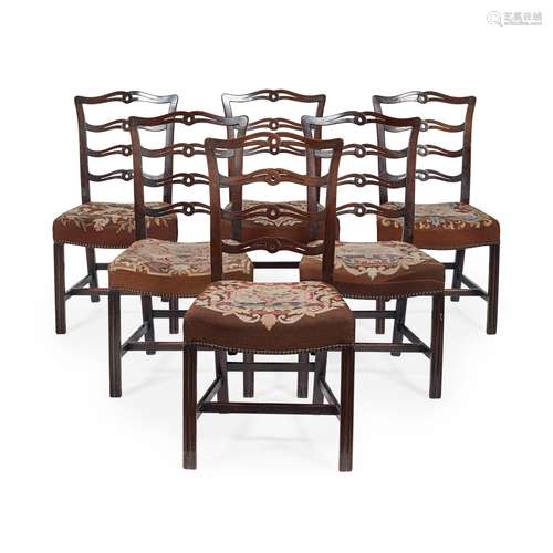 SET OF EIGHT GEORGIAN STYLE MAHOGANY DINING CHAIRS 19TH CENTURY