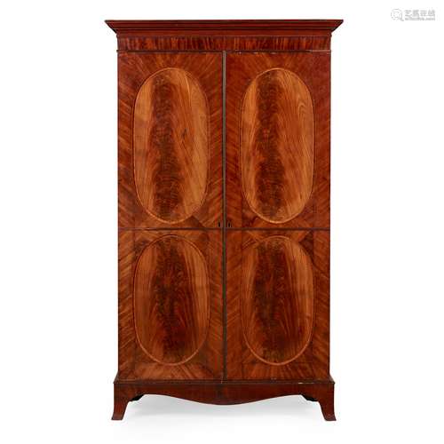 GEORGE III MAHOGANY WARDROBE LATE 18TH CENTURY