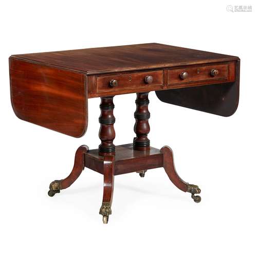 REGENCY MAHOGANY SOFA TABLE, PROBABLY IRISH EARLY 19TH CENTURY